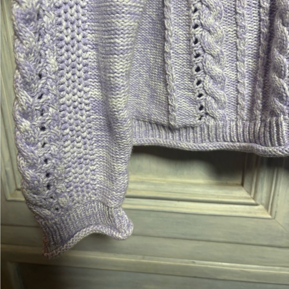 Lilly Pulitzer Maxcy Sweater Light Lilac Verbena Chunky Knit Preppy Fisherman’s - Picture 6 of 10
